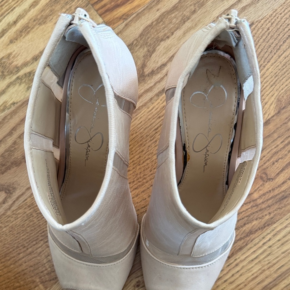Jessica Simpson Emily Tan Peep-Toe Ankle Booties - Picture 9 of 9
